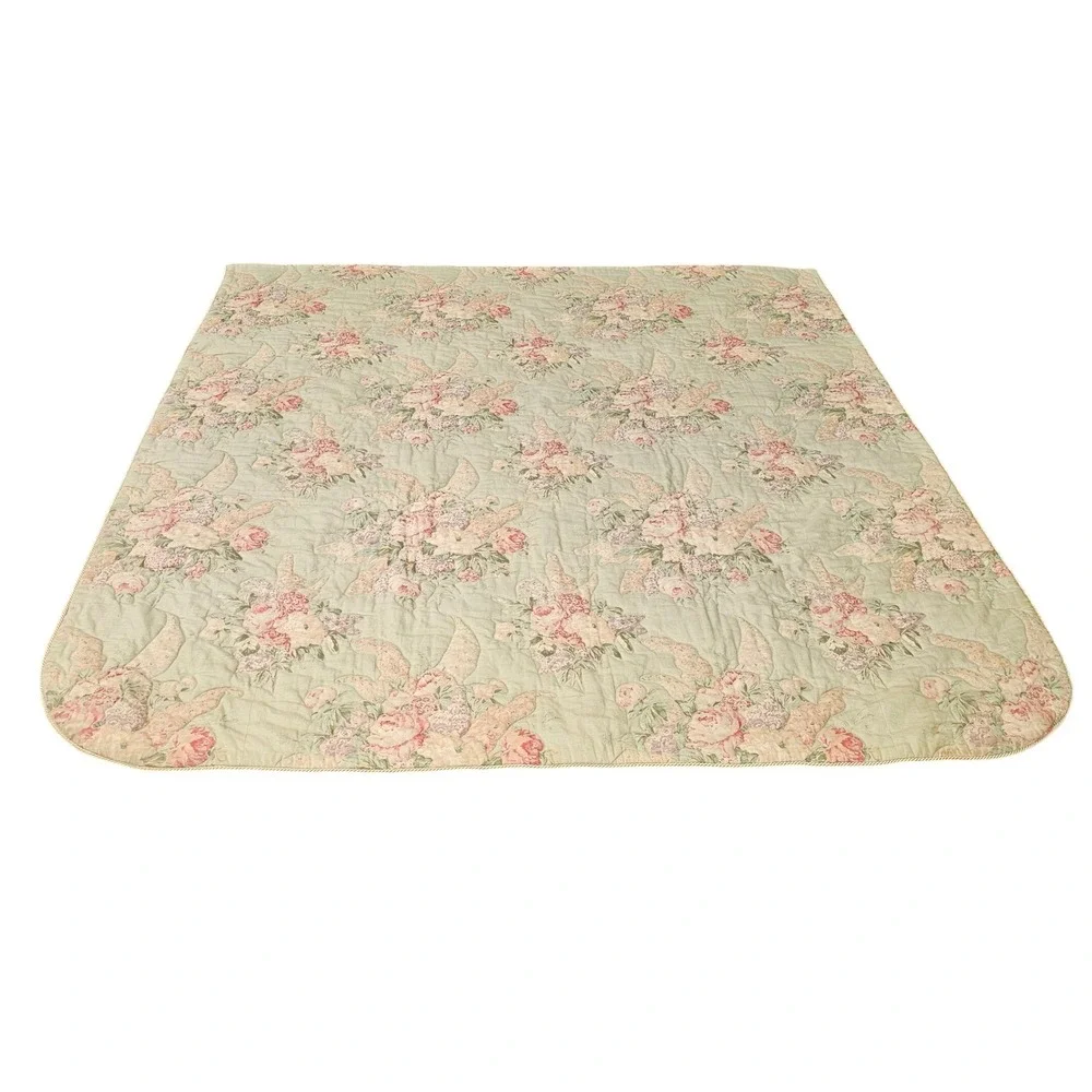Calico Corners Floral Quilted Bedspread Full Queen Comforter Cottagecore Country